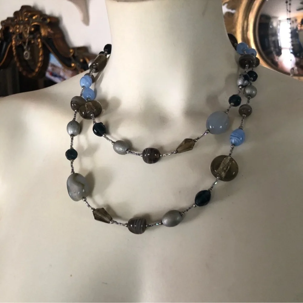 Blue Necklace, Bracelet & Earrings Set